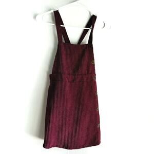 Art Class Corduroy Overall Dress Maroon Size Medium
